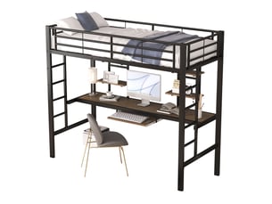 Lit mezzanine 90x200 cm <strong></strong>  <strong></strong> coloris noir