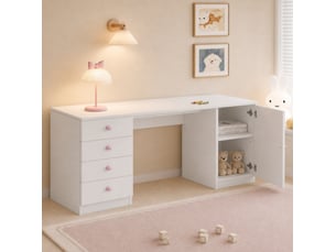 Bureau enfant DESMIU 155 cm coloris blanc