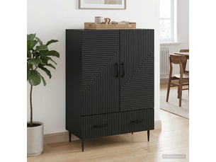 Buffet - bahut - meuble de rangement avec tiroir noir 66 x 34,5 x 95 cm bois d'ingénierie
