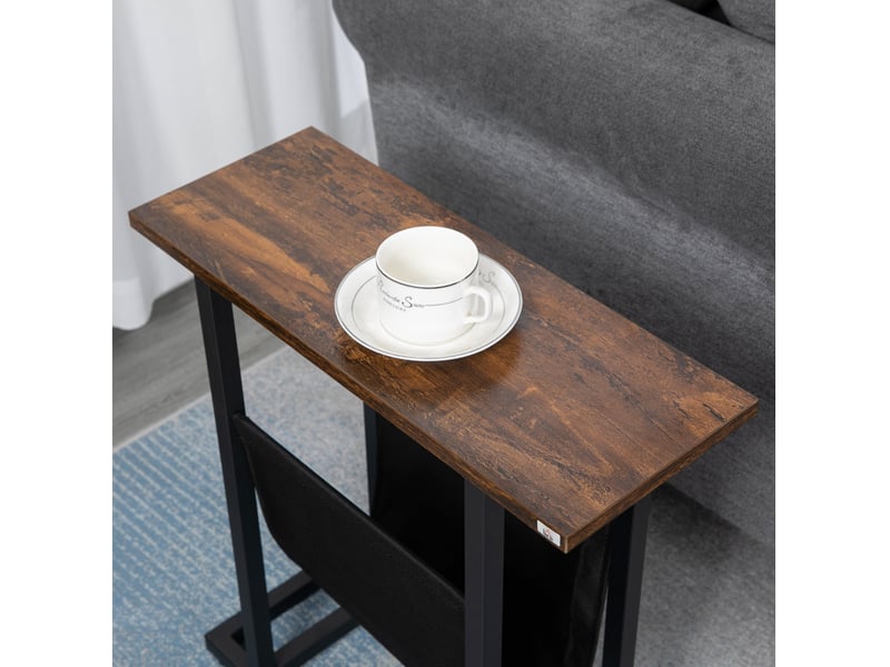  Table basse compacte avec poche de rangement et structure en acier, pour salon et chambre, 49 × 19 × 55 cm  - Conforama E