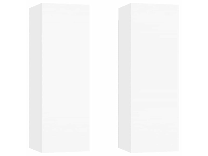  Lot de 2 meuble tv bas salon blanc 30,5x30x90 cm bois d’ingénierie  - Conforama A