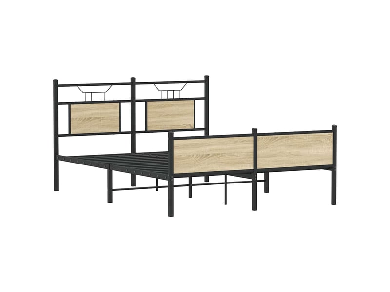 Lit double- lit adulte - cadre de lit sans matelas chêne sonoma 150x200 cm - Conforama B