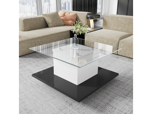 Table basse carré(e) coloris bicolore bicolore - 80 cmx80 cm