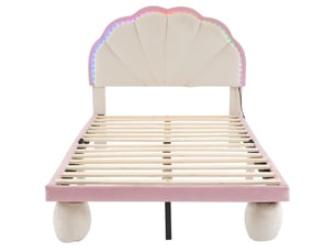 Lit simple 90x200 cm OKWISH   coloris rose