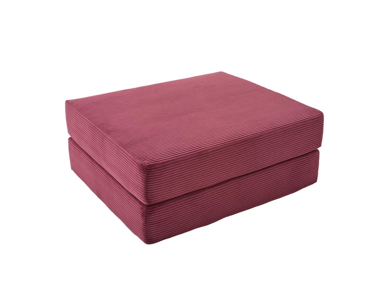 Pouf convertible en velours côtelé, fauteuil d’appoint pliable, design modulable confortable  - Conforama D
