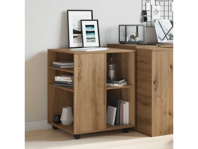  Armoire de rangement roulante chêne artisanal 60x53x72 cm bois d'ingénierie  - Conforama C