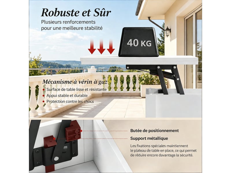  Table basse relevable blanche et extensible avec tiroirs, 100x50,5 cm  - Conforama W