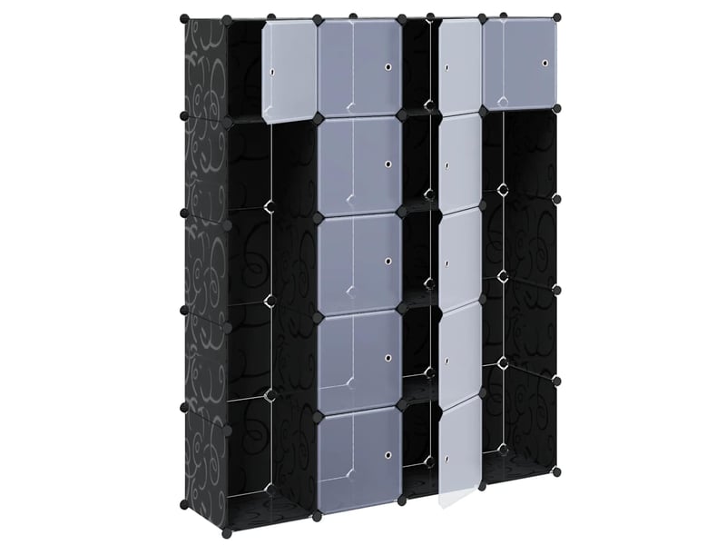  Armoire modulaire 14 compartiments noir et blanc 37x146x180,5cm  - Conforama C