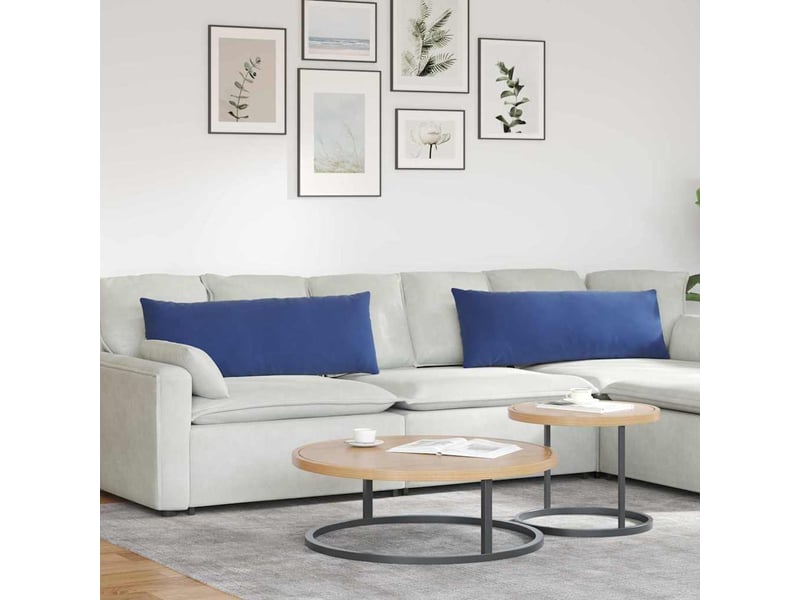  Lot de 2 coussins de canapé, coussins décoratifs bleu police 120 x 40 cm cf59015  - Conforama B