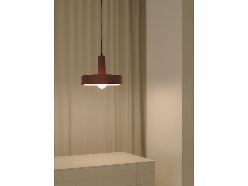  Leds c4 keops suspension en forme de dôme, rouge brique, culot e27, 15 w  - Conforama C