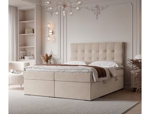 Lit coffre 160x200 cm <strong>IDOHOME</strong>  <strong>IMPERIAL</strong> coloris blanc