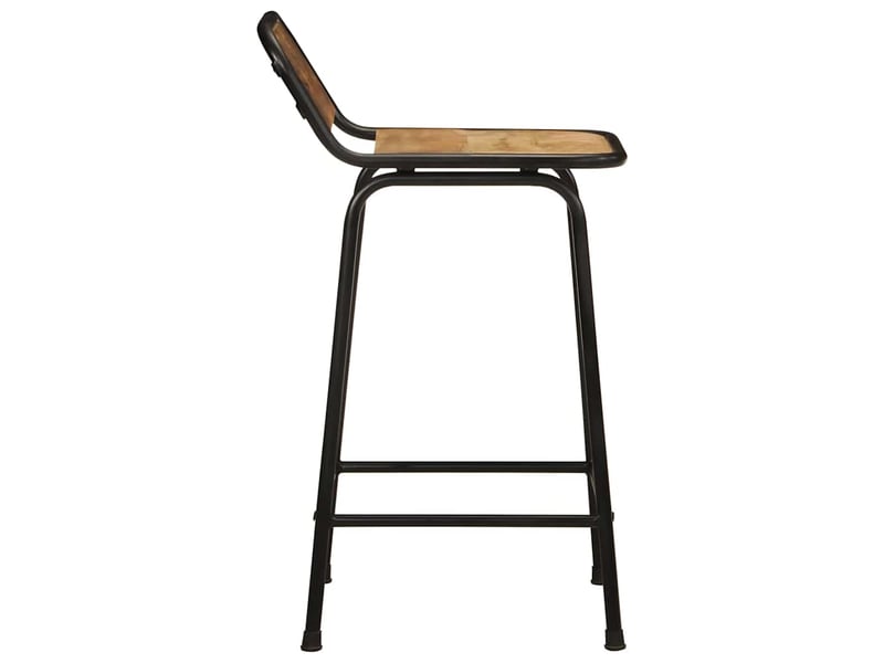  Lot de 4 tabouret de bar, chaise de bar bois massif manguier brut shl52068  - Conforama C
