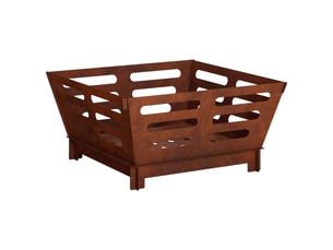 Brasero exterieur, foyer camping foyer de cheminée rouillé 60x60x30cm acier patiné shl1107