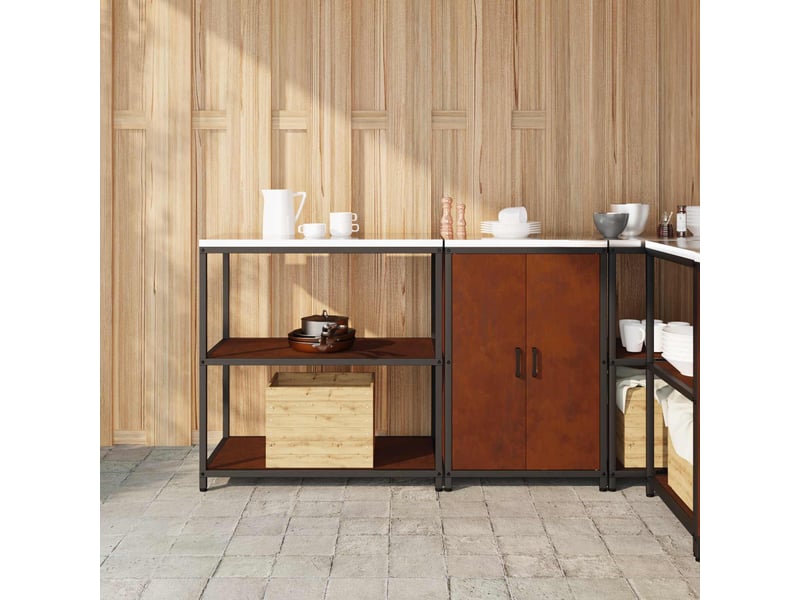 Ensemble de rangement cuisine hattem rouillé acier shl4977 - Conforama B