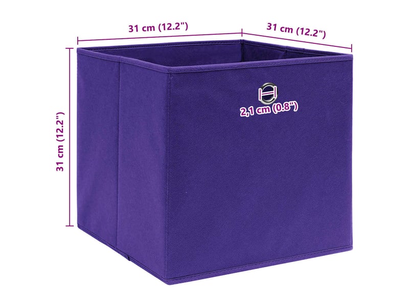  Boîtes de rangement 10 pcs violet 32x32x32 cm tissu  - Conforama E