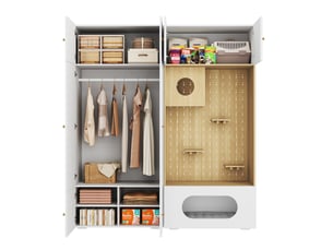 Armoire 8 porte(s) battante 0 tiroir(s) MAISENTIEL coloris bicolore largeur 180 cm