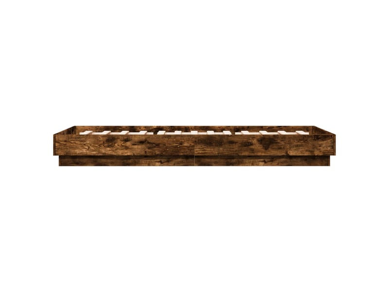  Lit simple- lit adulte -  cadre de lit au sol chêne fumé 80 x 200 cm bois d'ingénierie  - Conforama D