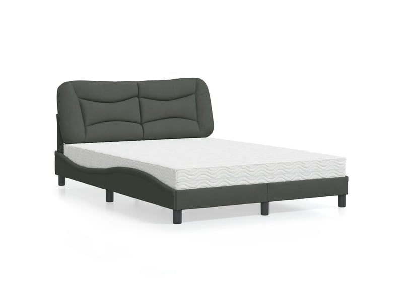  Lit avec matelas hvar gris foncé 120x200 cm tissu  - Conforama A