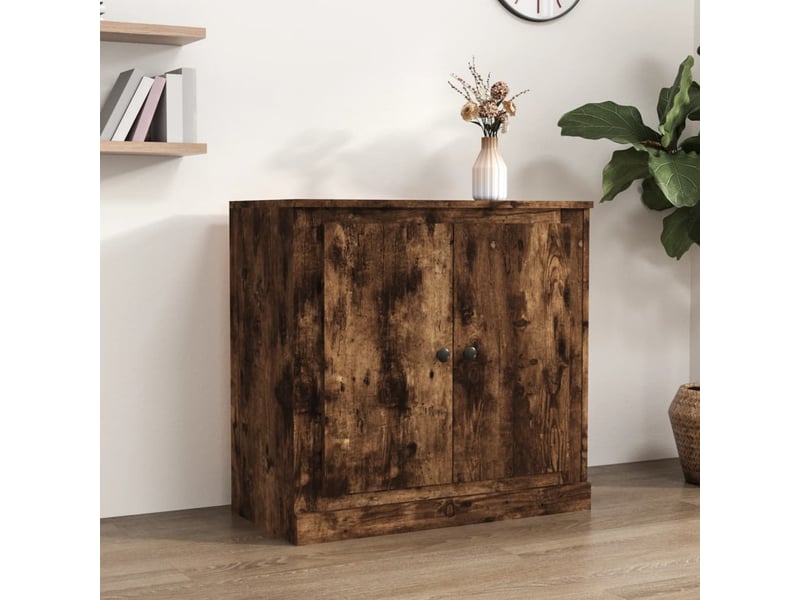  Buffet - bahut - meuble de rangement chêne fumé 70x35,5x67,5 cm bois d'ingénierie  - Conforama B