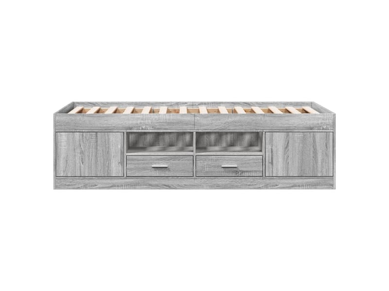  Lit simple- lit adulte -  lit de jour avec tiroirs sans matelas sonoma gris 90x200 cm  - Conforama C