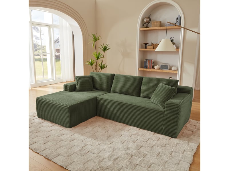  Canapé sectionnel modulaire l-shape 3 places cloud en mousse mémoire avec méridienne xxl  - Conforama D