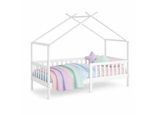 Lit cabane 90x200 cm <strong>STILVORA</strong>  <strong></strong> coloris blanc