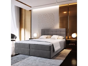 Lit avec rangement 140x200 cm <strong>MASSENO</strong>  <strong></strong> coloris gris