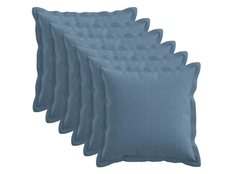  Lot de 6 coussins, coussins décoratifs houten bleu denim lin synthétique cf56541  - Conforama B