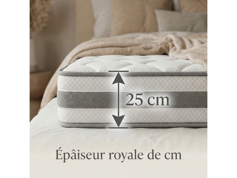  Matelas 160x200cm à 7 zones, soutien très ferme, ressorts ensachés, 25 cm, oeko-tex W5710P461973 - Conforama W