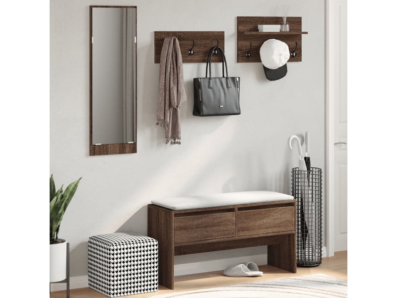  Ensemble de meubles de couloir 4 pcs chêne marron  - Conforama C