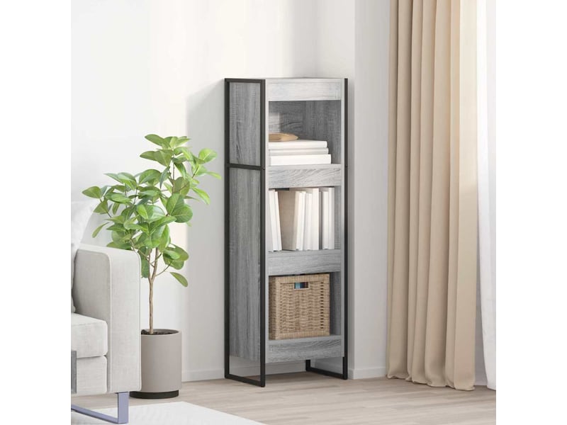  Bibliothèque, armoire à livres 40 x 30 x 121 cm bois d'ingénierie gris sonoma  - Conforama B