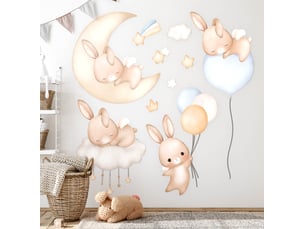 Sticker mural - le pays des lapins130x114 cm