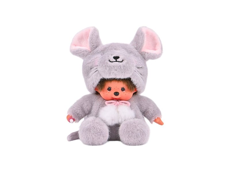  Peluches souris grise 20 cm oreilles roses et détails duveteux MON3701405835729 - Conforama A