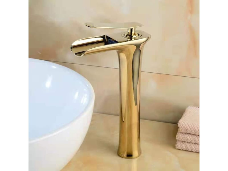  Robinet de lave-mains,robinet de lavabo, mitigeur eau chaude et eau froide, style européen, peinture antique, doré 30 cm  - Conforama A