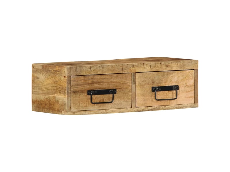  Meuble tv - banc tv - meuble de rangement mural 60x30x19 cm bois massif de manguier brut  - Conforama B