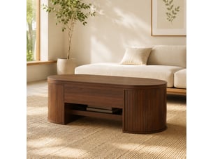 Table basse capsule coloris bois foncé MEUBLIV - 55.5 cmx110 cm