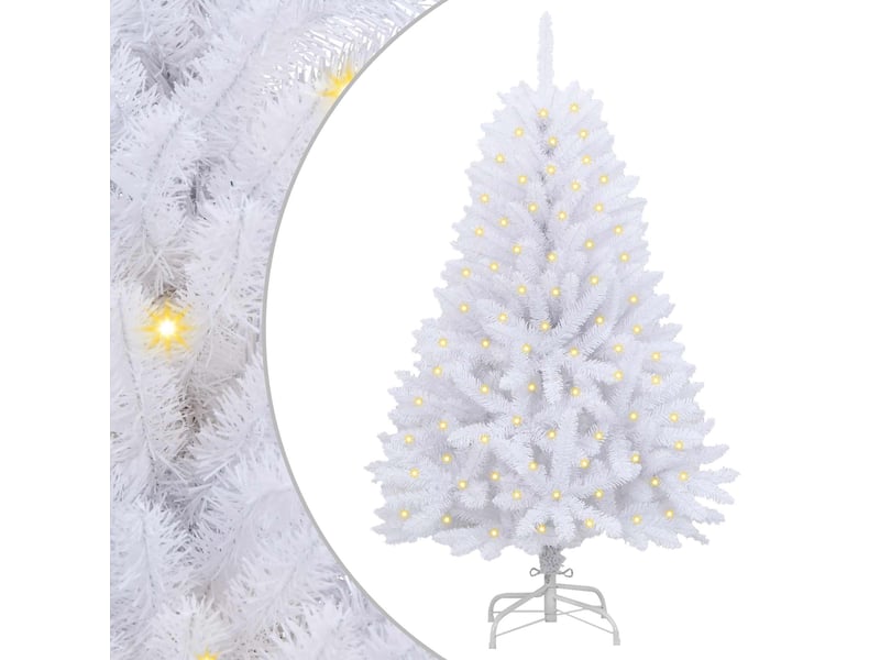  Sapin de noël - arbre de noël artificiel 150 led pvc et acier blanc  - Conforama A