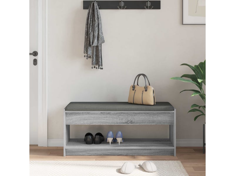  Banc d'entrée, banc interieur gris sonoma 103x38x45 cm  - Conforama D