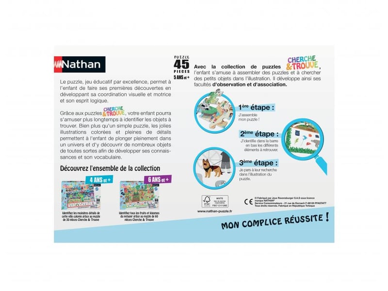  Nathan puzzle cherche et trouve 45 pieces au zoo 861521 - Conforama B