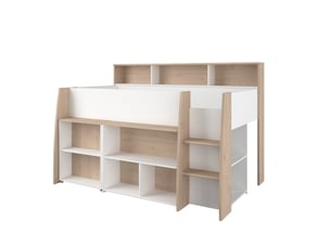 Lit mezzanine 90x200 cm TERRE DE NUIT   coloris blanc