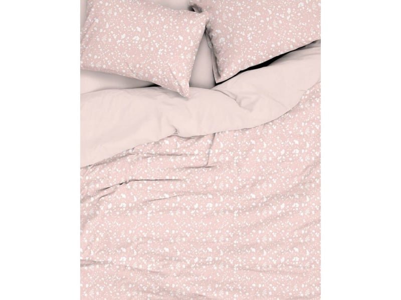  Housse de couette coton renforcé king size 240x220 saumon blanc + 2 taies 60x60 129CTN64760 - Conforama D