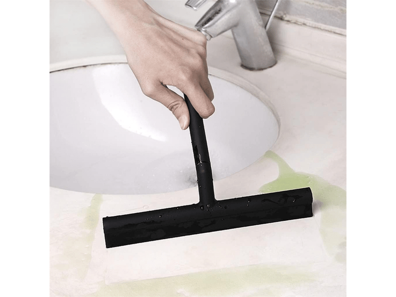  Raclette de douchenettoyant pour vitres avec support en silicone, nettoyage de salle de bain (noir)  - Conforama D