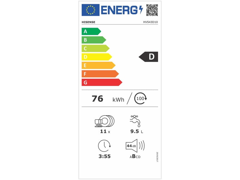 Lave-vaisselle hisense hv543d10 personnalisable 45 cm - Conforama C