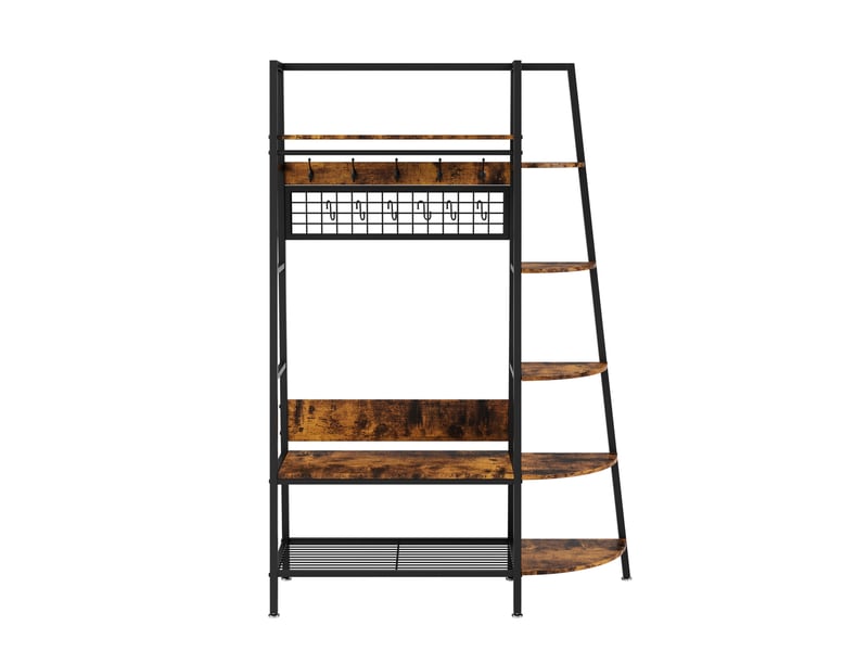  Portemanteau industriel en métal et bois de 183 cm  - Conforama D