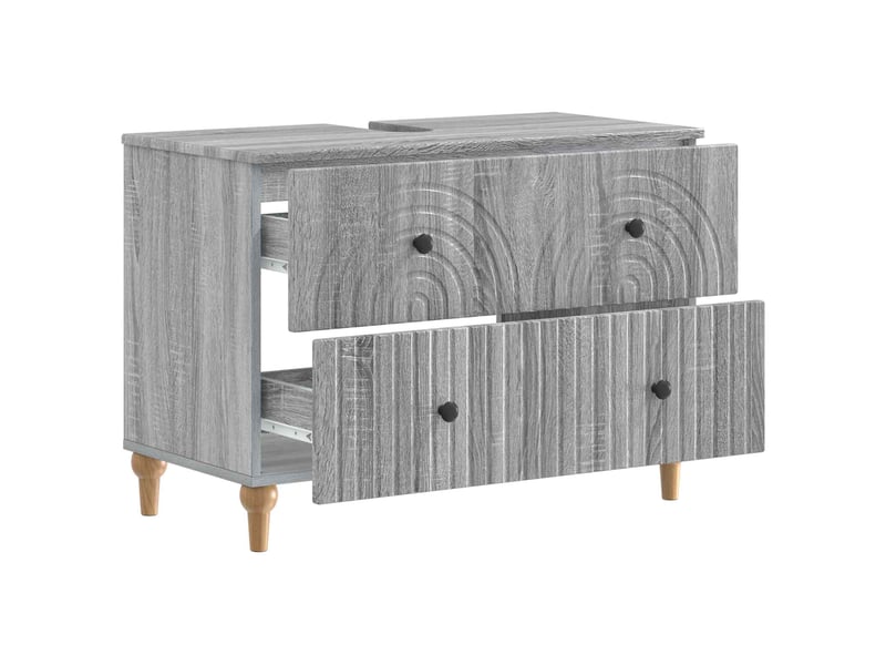 Meuble sous lavabo de salle de bain alkmaar sonoma gris cf64812 - Conforama C