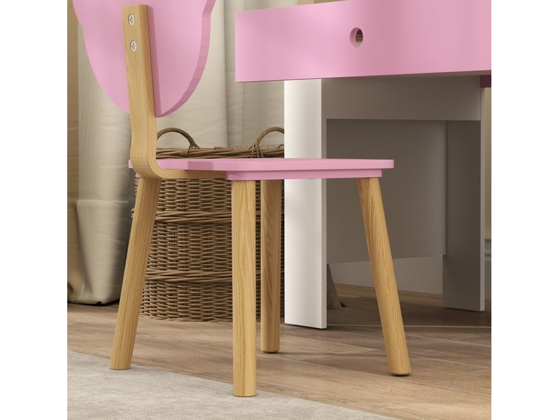 Set bureau enfant 80 x 41 x 74,5 cm – rose – avec chaise, tiroir de rangement pour dessin et devoirs - Conforama E