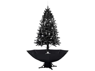 Sapin de noël - arbre de noël neigeux avec base de parapluie noir 190 cm pvc