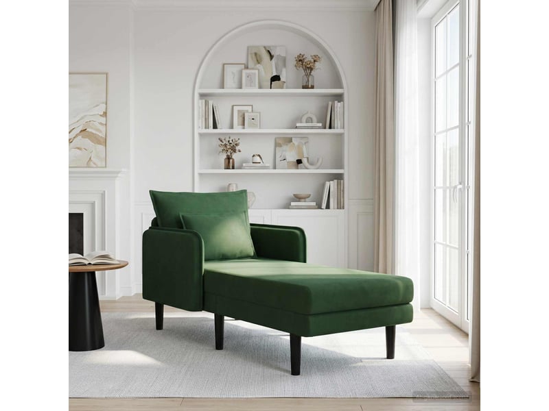  Vidaxl grande méridienne vert foncé tissu en velours côtelé  - Conforama B