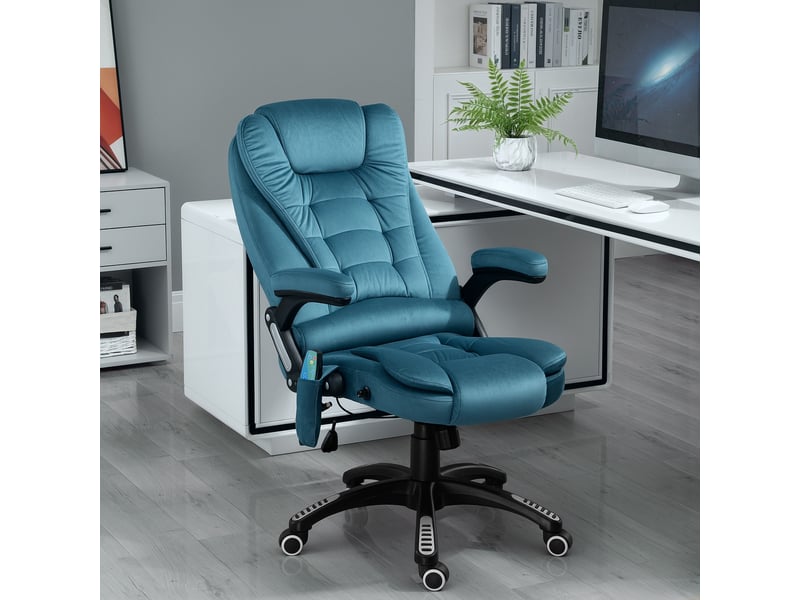  Fauteuil de massage, fauteuil de direction, fauteuil gaming, fauteuil de bureau massant, bleu  - Conforama B