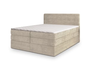 Lit avec rangement 180x200 cm <strong>MASSENO</strong>  <strong></strong> coloris beige